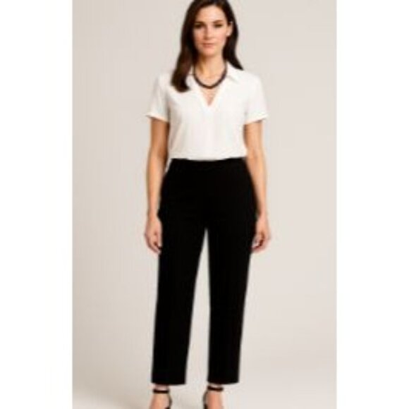 Kasper Size 14 Petite Professional Polyester Dress Classic Stylist Black Pant - Picture 6 of 11